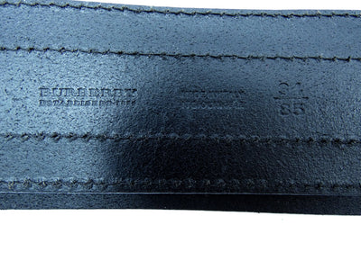 Burberry Black Leather Double Buckle Wide Belt Belt Burberry