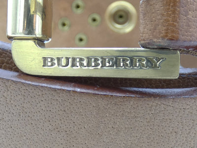 Burberry Brown Leather and Gold Studded Belt Belt Burberry