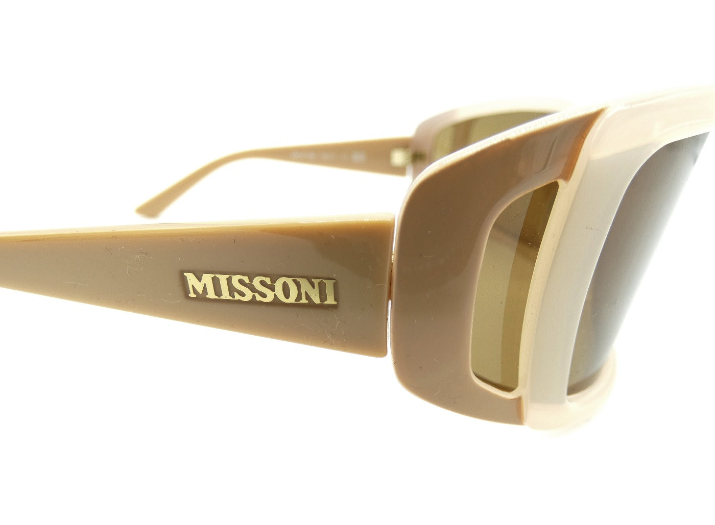 Missoni Vintage Tan and Cream Wrap-around Sunglasses MI57106