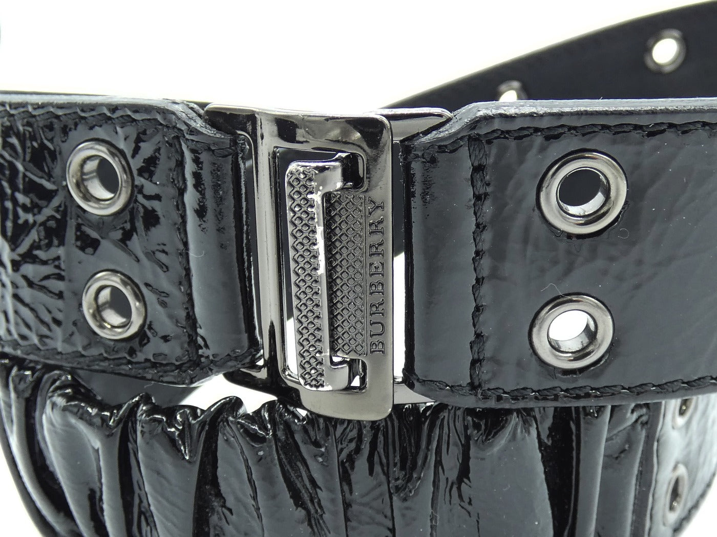 Burberry Black Patent Leather Belt