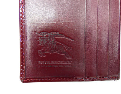 Burberry Prorsum Deep Wine Patent Leather Compact Wallet