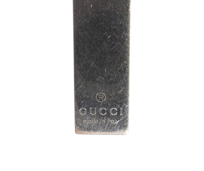 Gucci Sterling Bar Tag Double Strand Pendant Necklace