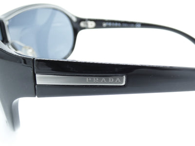 Prada Black and Silver Aviator Sunglasses SPR16G