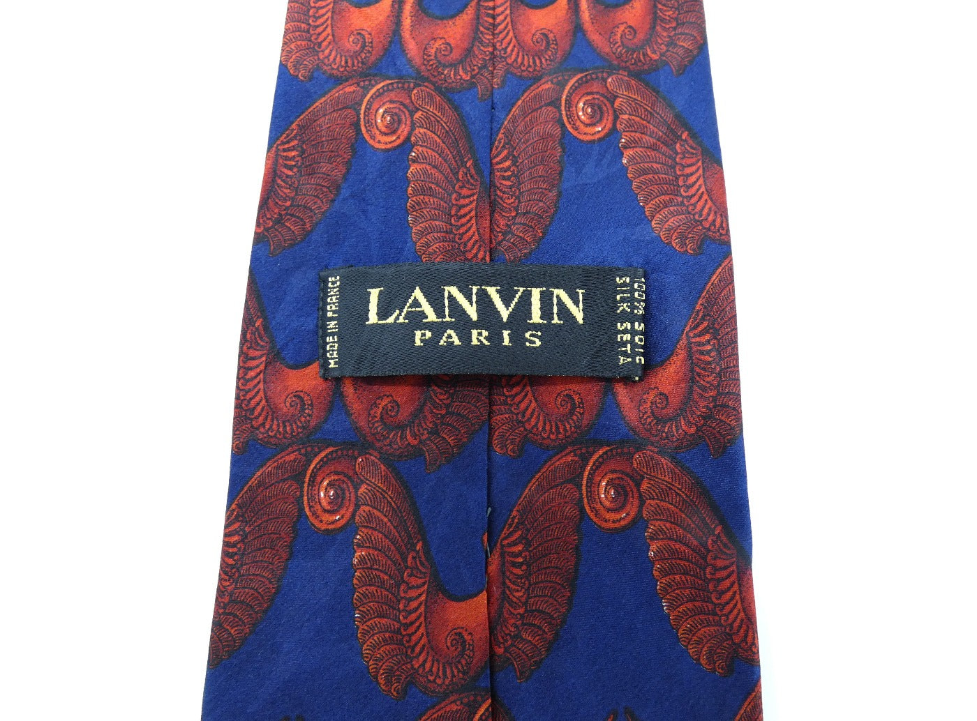 Lanvin Royal Blue and Bordeaux Bird Graphic Silk Tie Ties Lanvin