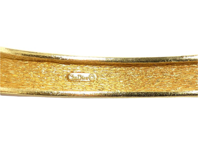 Christian Dior Swarovski Hinged Gold Bangle