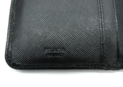 Prada Black Saffiano Zip Medium Wallet Wallet Prada