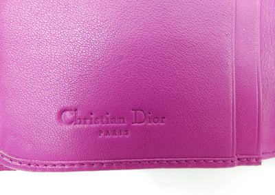 Christian Dior Fuchsia Python and Tweed Wallet