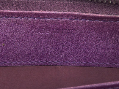 Miu Miu Purple Caiman Crocodile Continental Bow Wallet