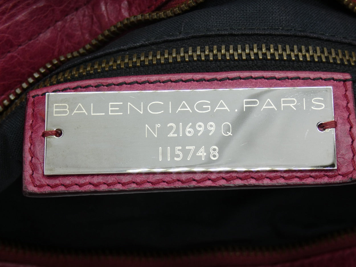 Balenciaga Pourpre Agneau Classic City Motorcycle Bag