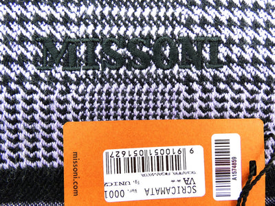 Missoni Lilac and Black Wool Houndstooth Scarf