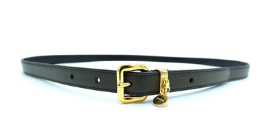 Miu Miu Dark Olive Leather Skinny Belt