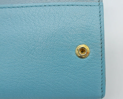 Miu Miu Blue Leather Two Way Bag/Wallet