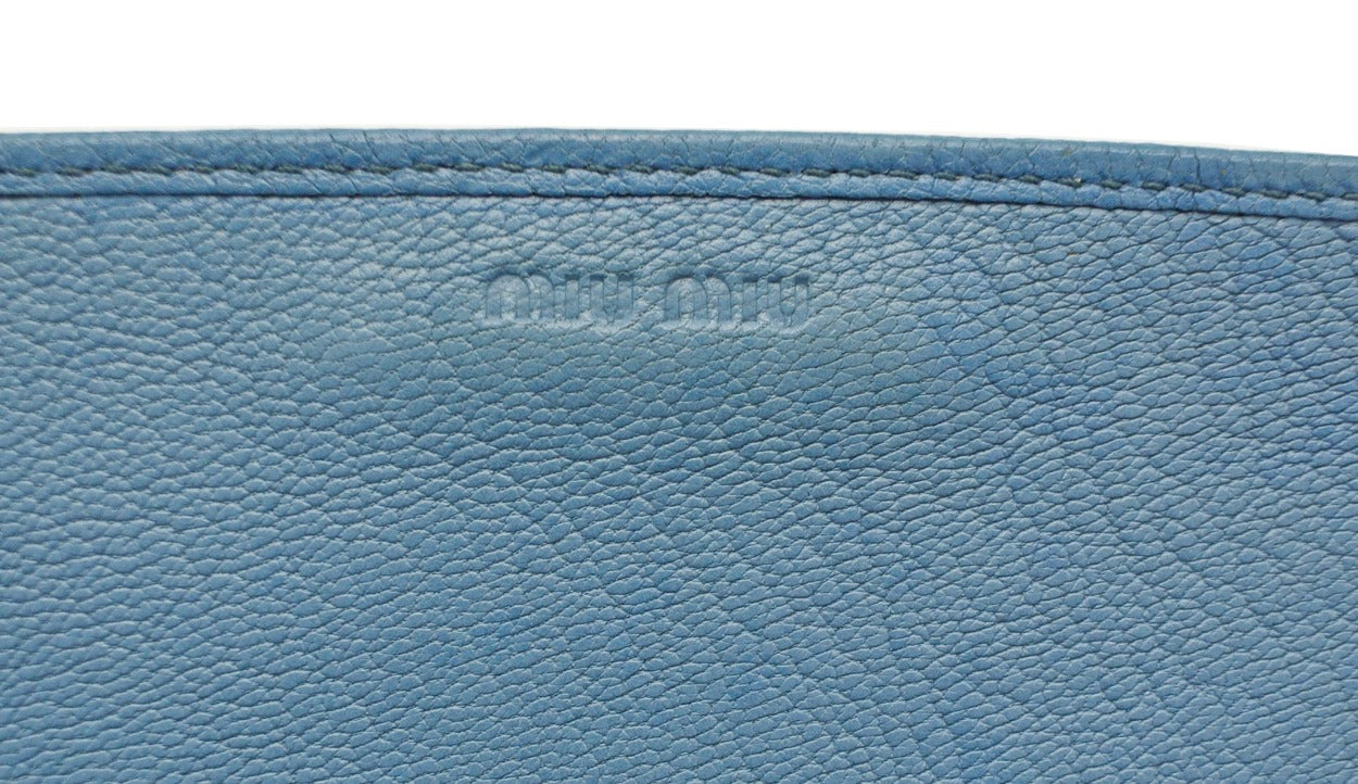 Miu Miu Blue Leather Two Way Bag/Wallet