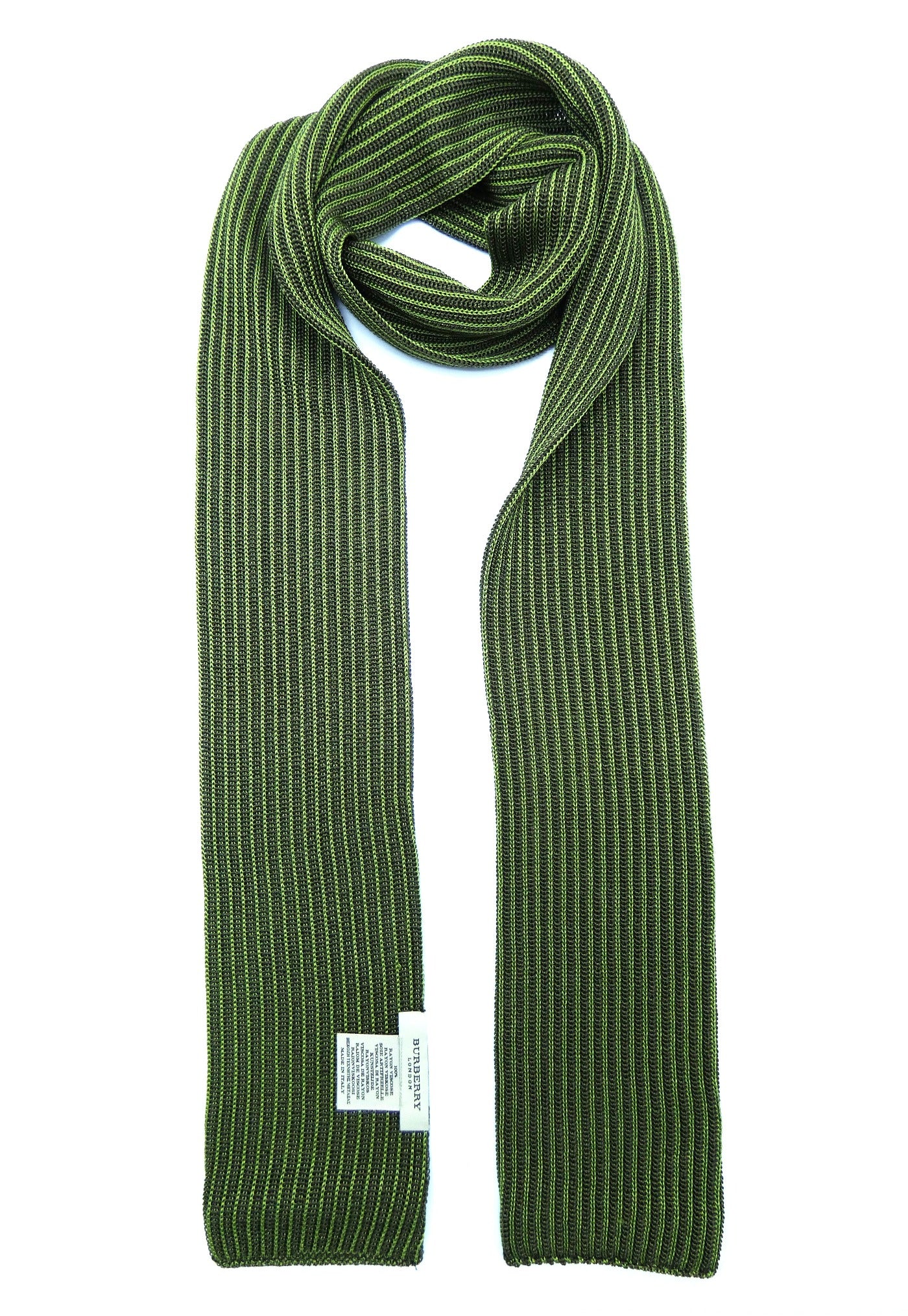 Burberry Pinstripe Men's Thin Olive Scarf Scarf Burberry