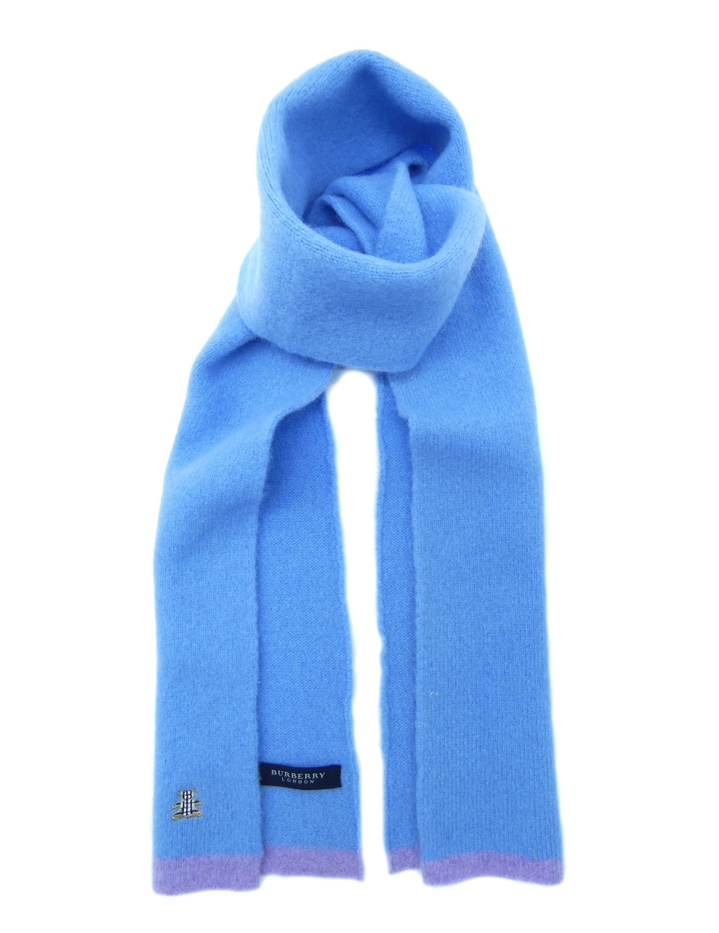 Burberry Lambswool Solid Blue Child's Scarf