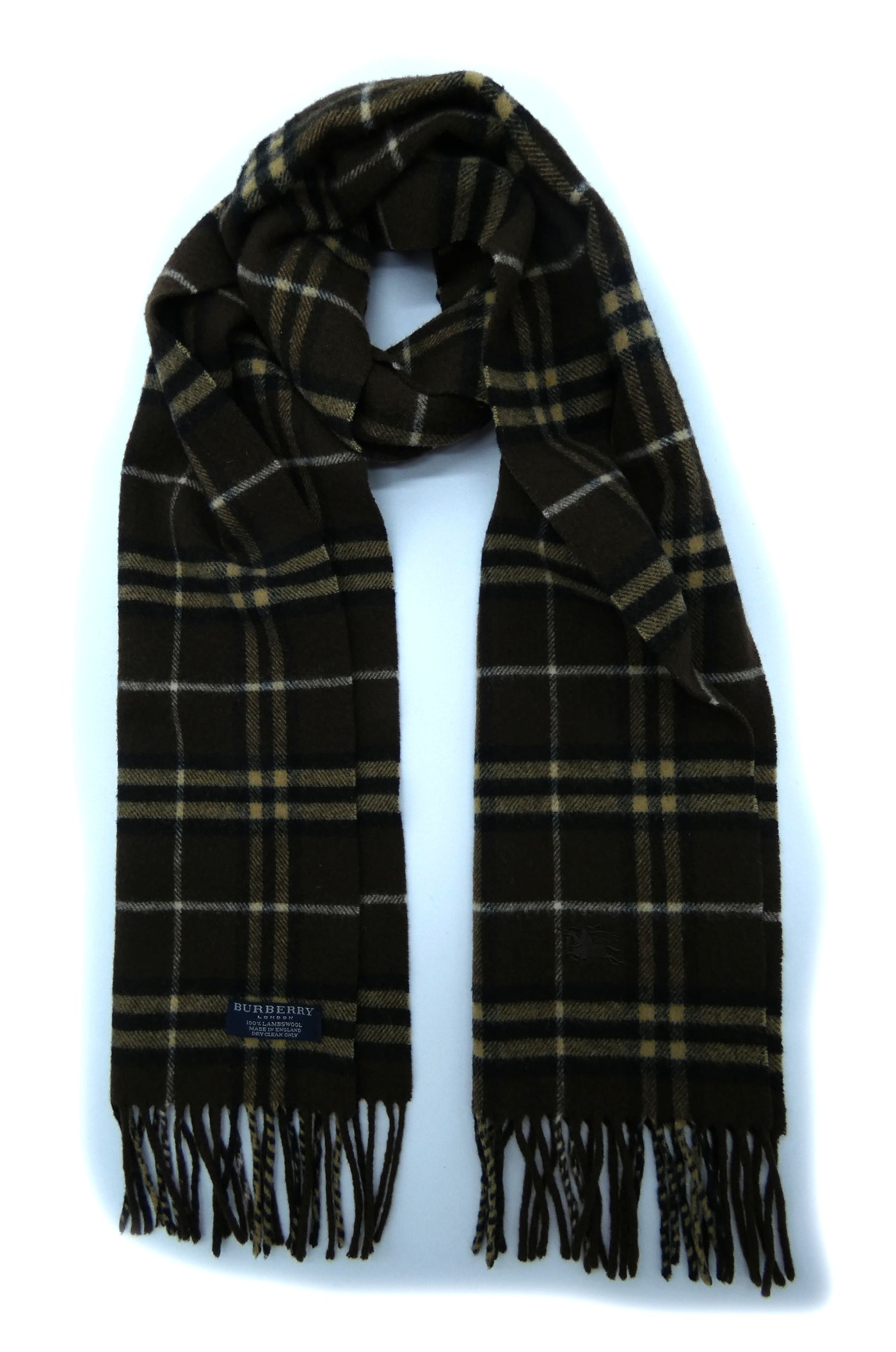 Burberry Lambswool House Check Brown Scarf