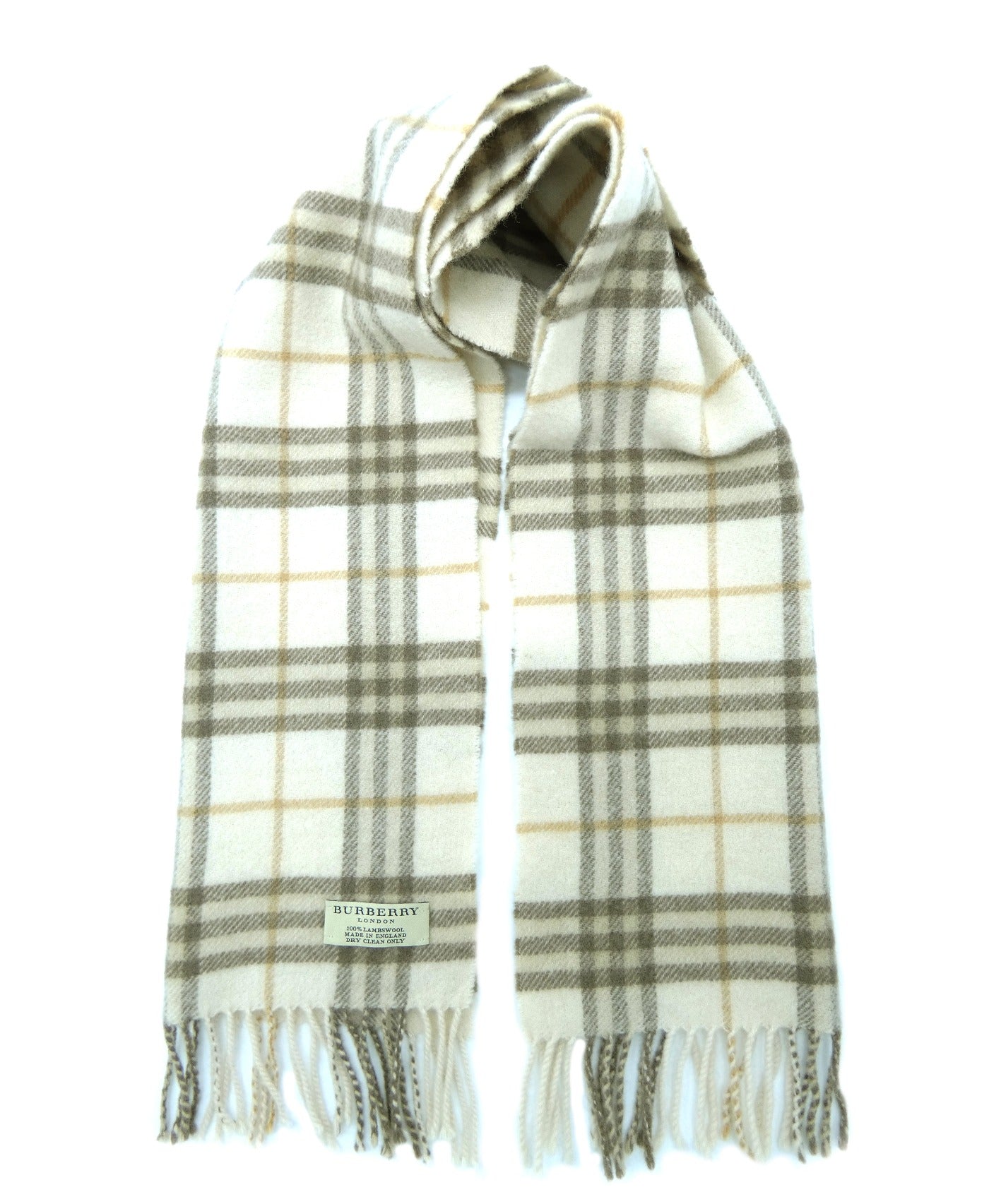 Genuine Burberry scarf 100% LAMBSWOOL vintage nova check Beige colour