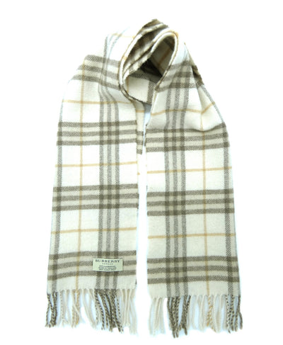 Burberry Lambswool House Check Cream and Brown Scarf