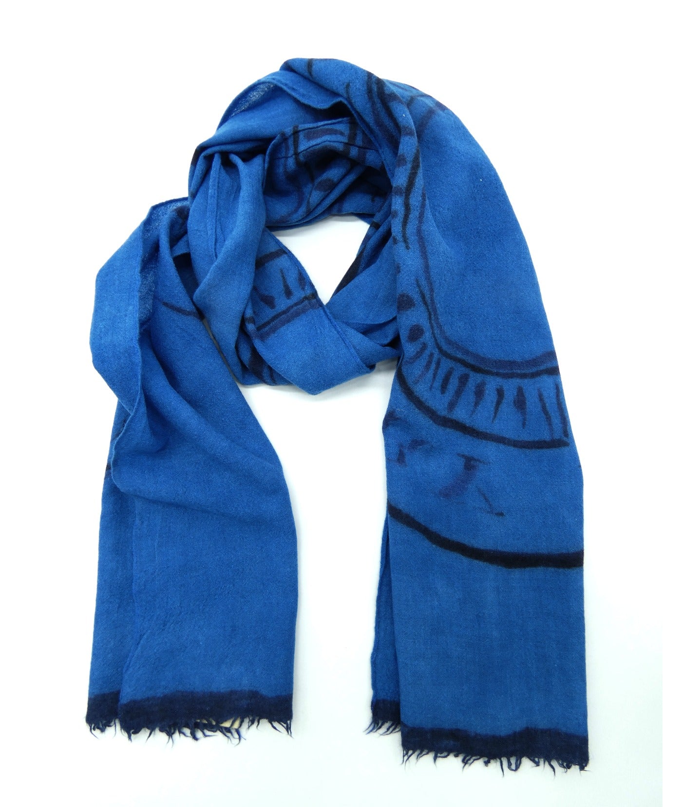 Burberry Wool and Silk Graphic Blue and Black Scarf Scarf Burberry