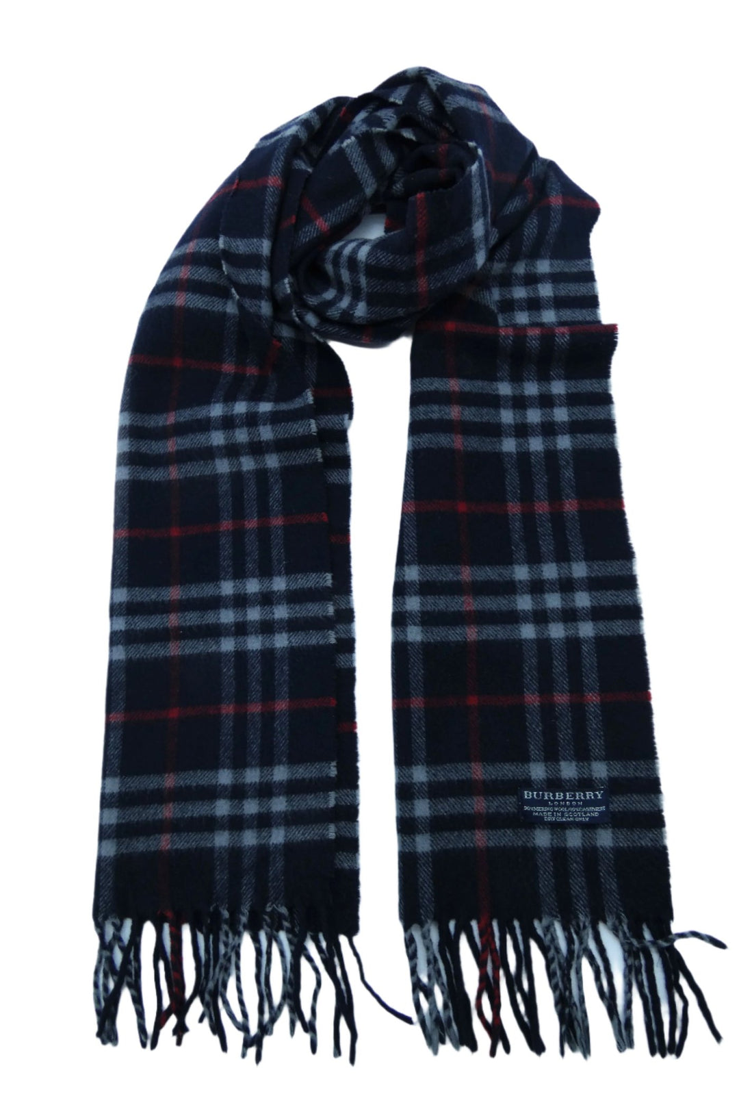 Navy burberry scarf best sale