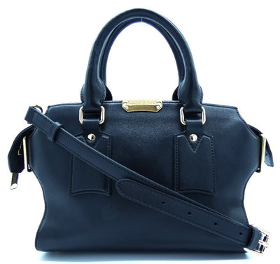 Burberry Black Leather Small Clifton Handbag