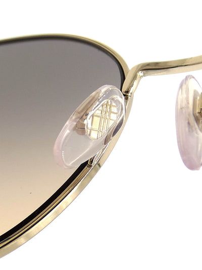 Burberry Sunglasses Silver Metal and Icon Stripe B3094