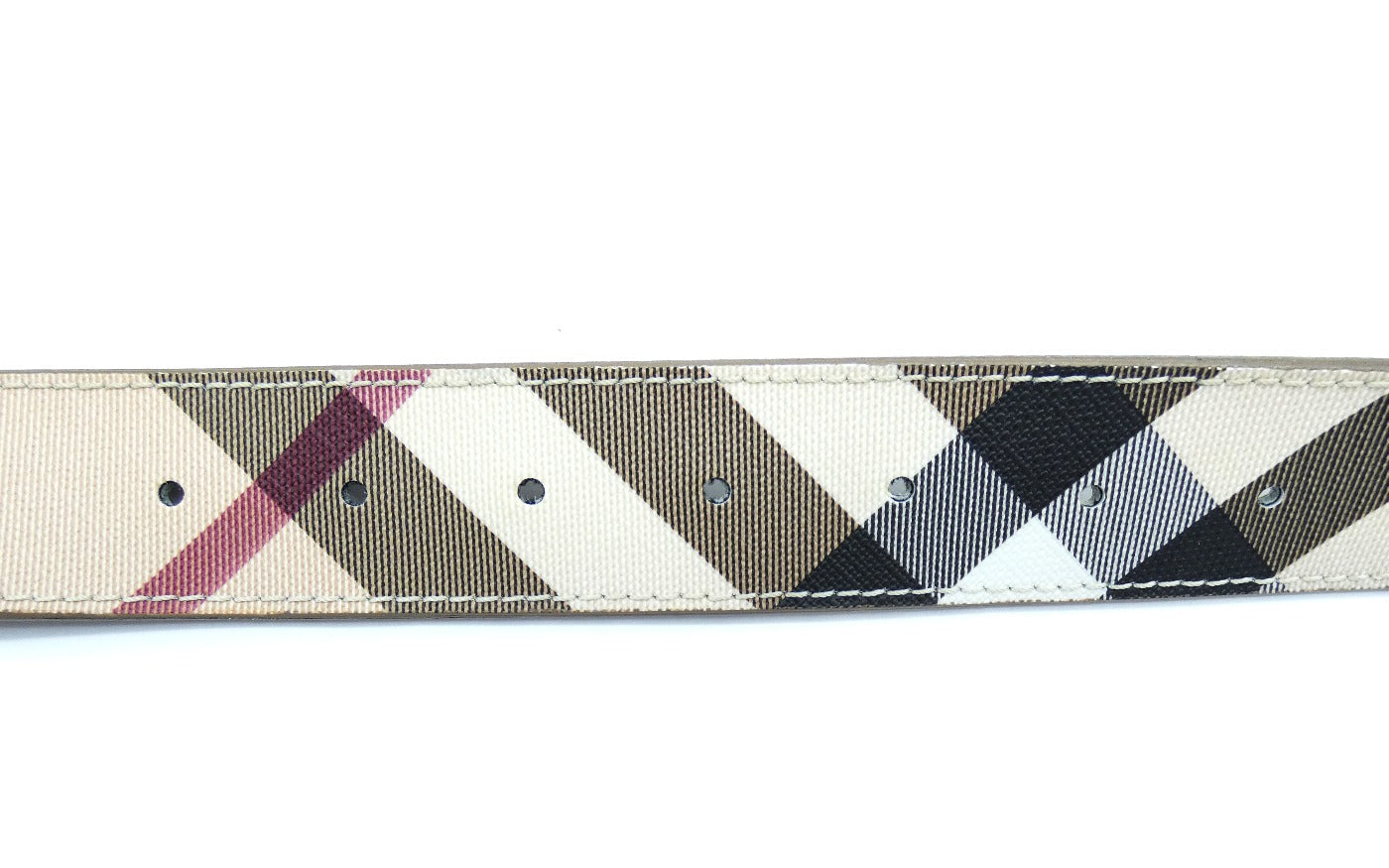 Burberry Nova Check Leather and PVC Belt Belt Burberry