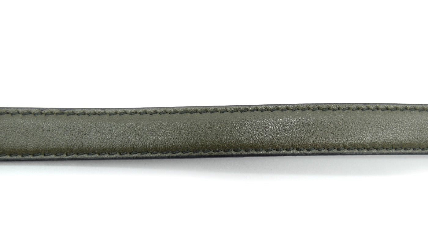 Miu Miu Dark Olive Leather Skinny Belt