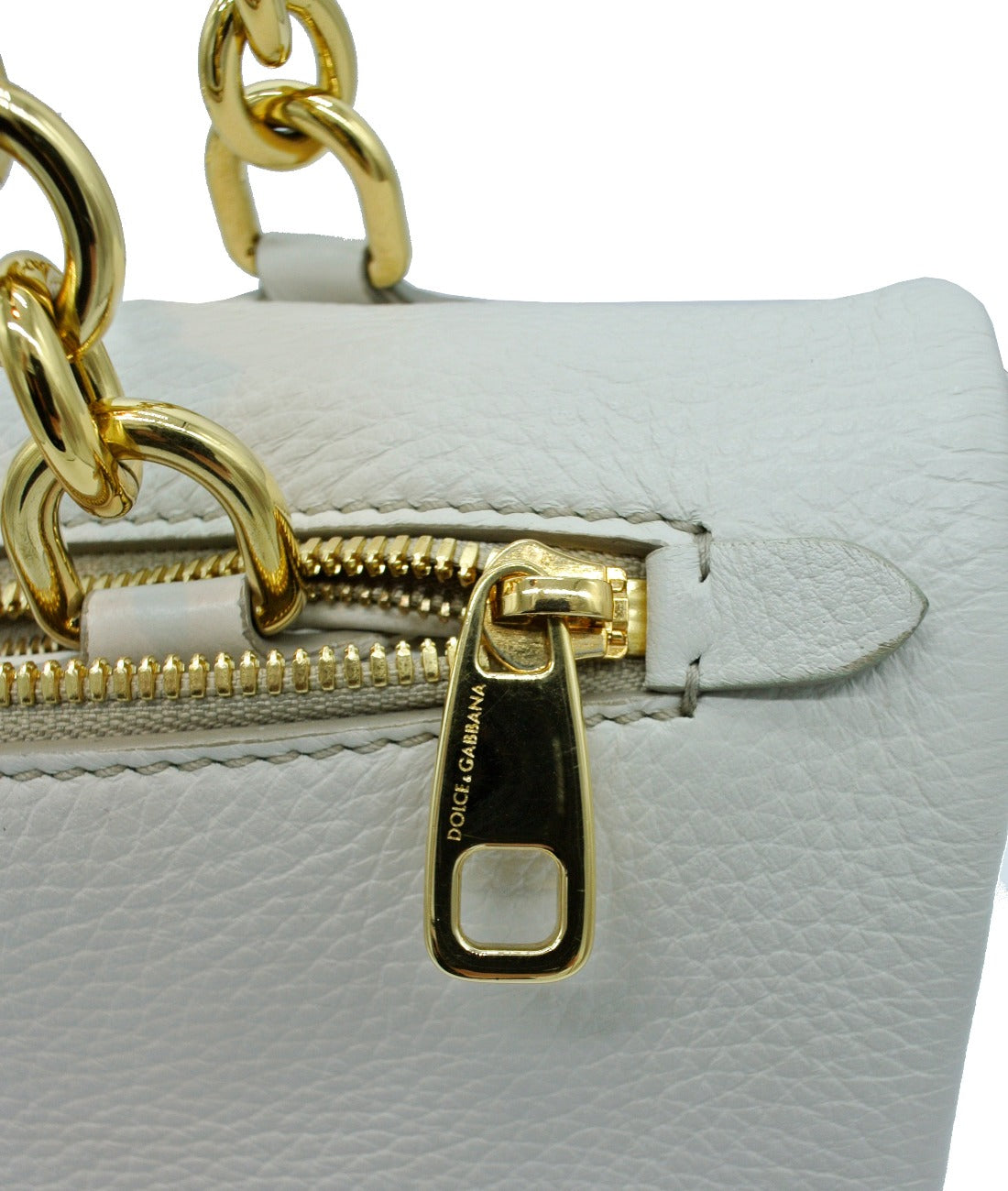 Dolce & Gabbana Convertible Ivory Leather Flap Bag