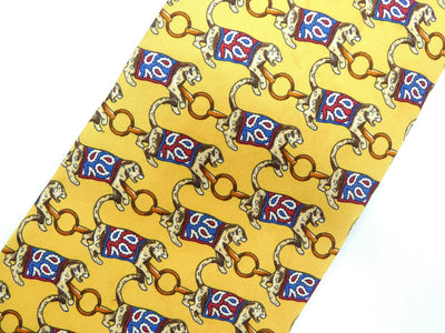Fendi Vintage Graphic Leopard Circus Print Silk Tie Ties Fendi