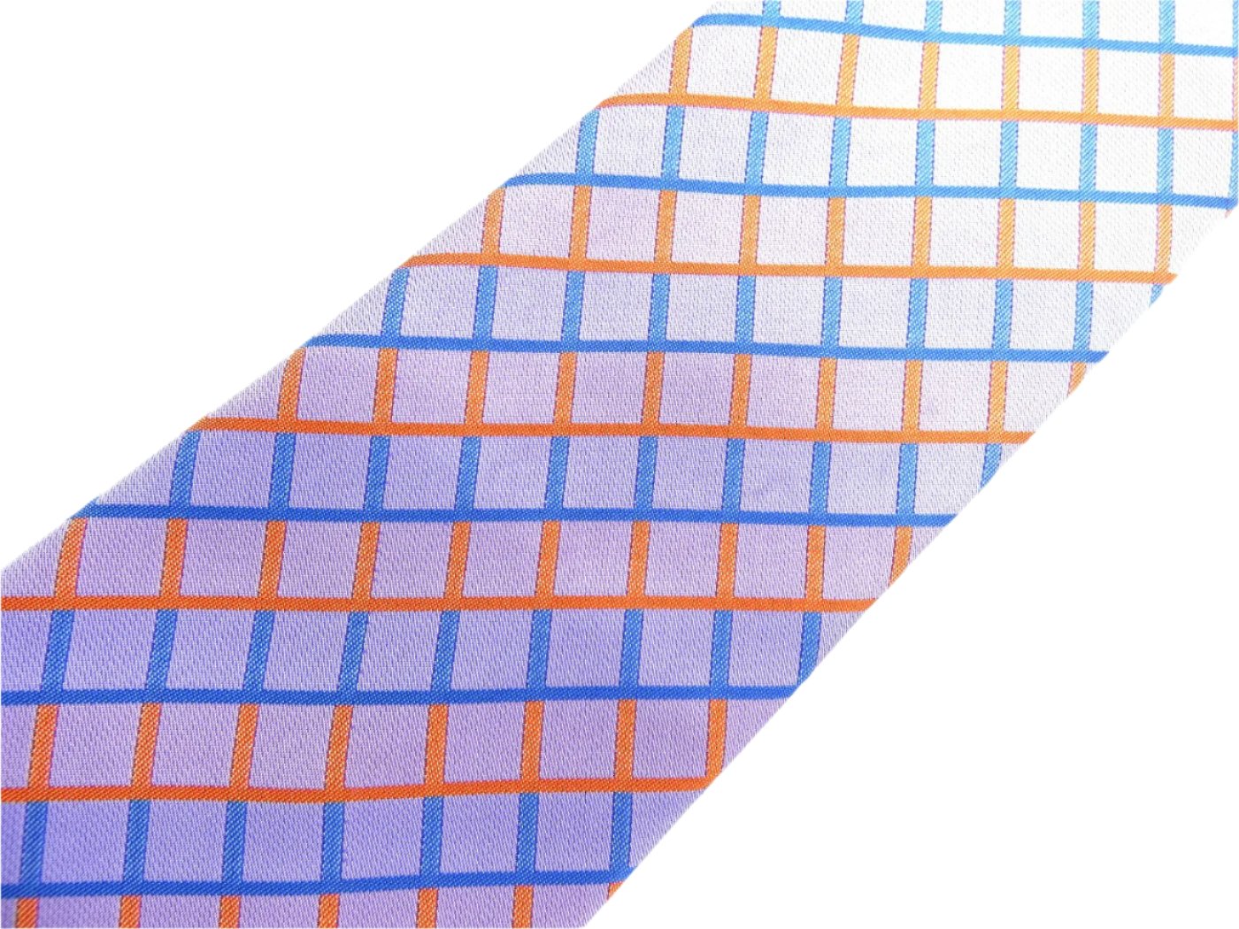 Hermès Blue and Salmon Diamond Graphic Silk Tie