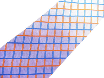 Hermès Blue and Salmon Diamond Graphic Silk Tie