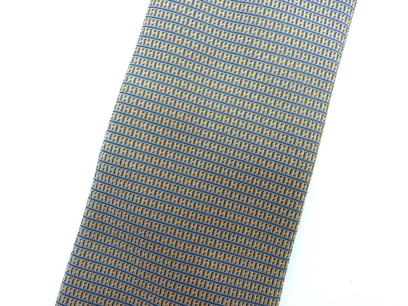 Hermès Salmon and Ice Blue H Graphic Silk Tie