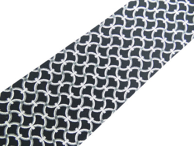 Gianni Versace Graphic Black and White Silk Tie Ties Gianni Versace