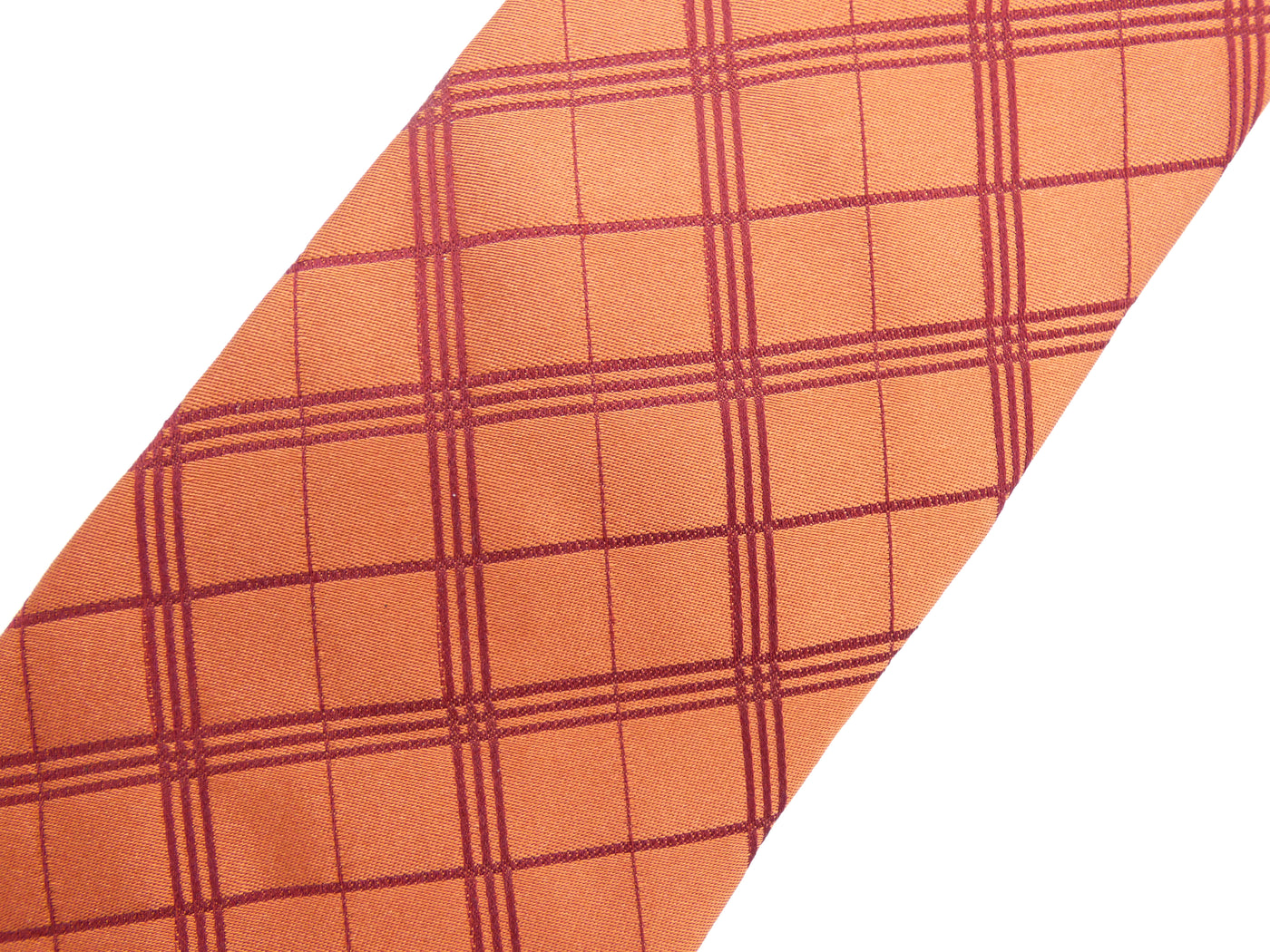 Burberry Orange Nova Check Silk Tie