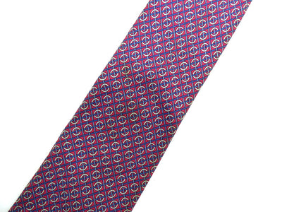 Hermès Bordeaux Blue and White Graphic Silk Tie Ties Hermès