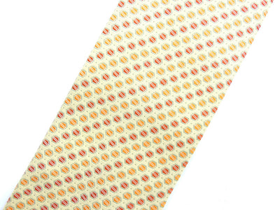 Hermès Cream and Orange Graphic Silk Tie