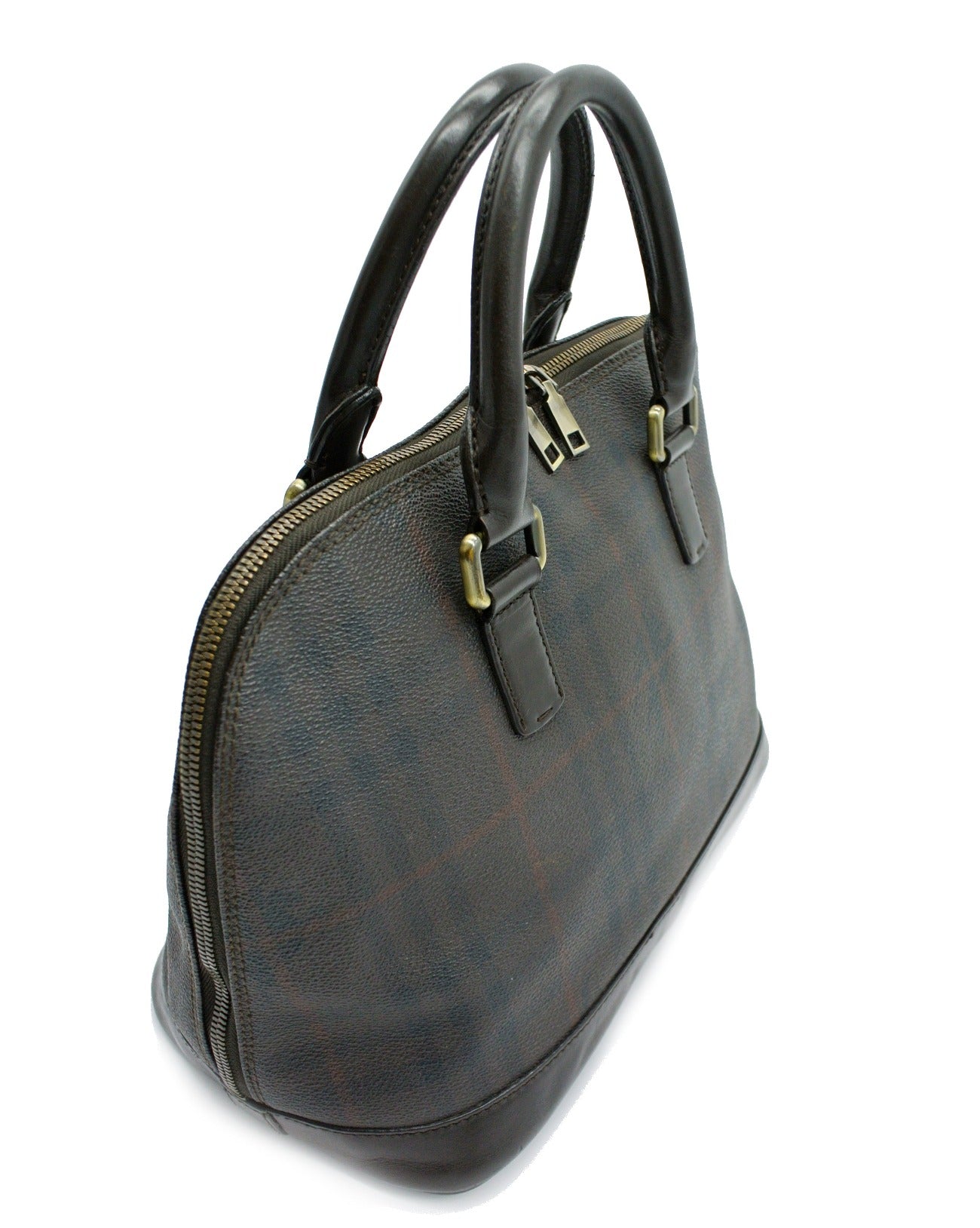 Burberry Vintage Haymarket Smoke Check Coated Canvas Handbag