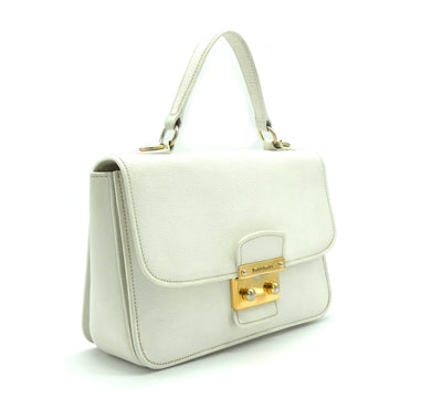 Miu Miu White Leather Madras 2way Bag