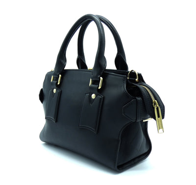 Burberry Black Leather Small Clifton Handbag