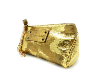 Burberry Gold Camo Wristlet Wallet, Cosmetic Bag Burberry