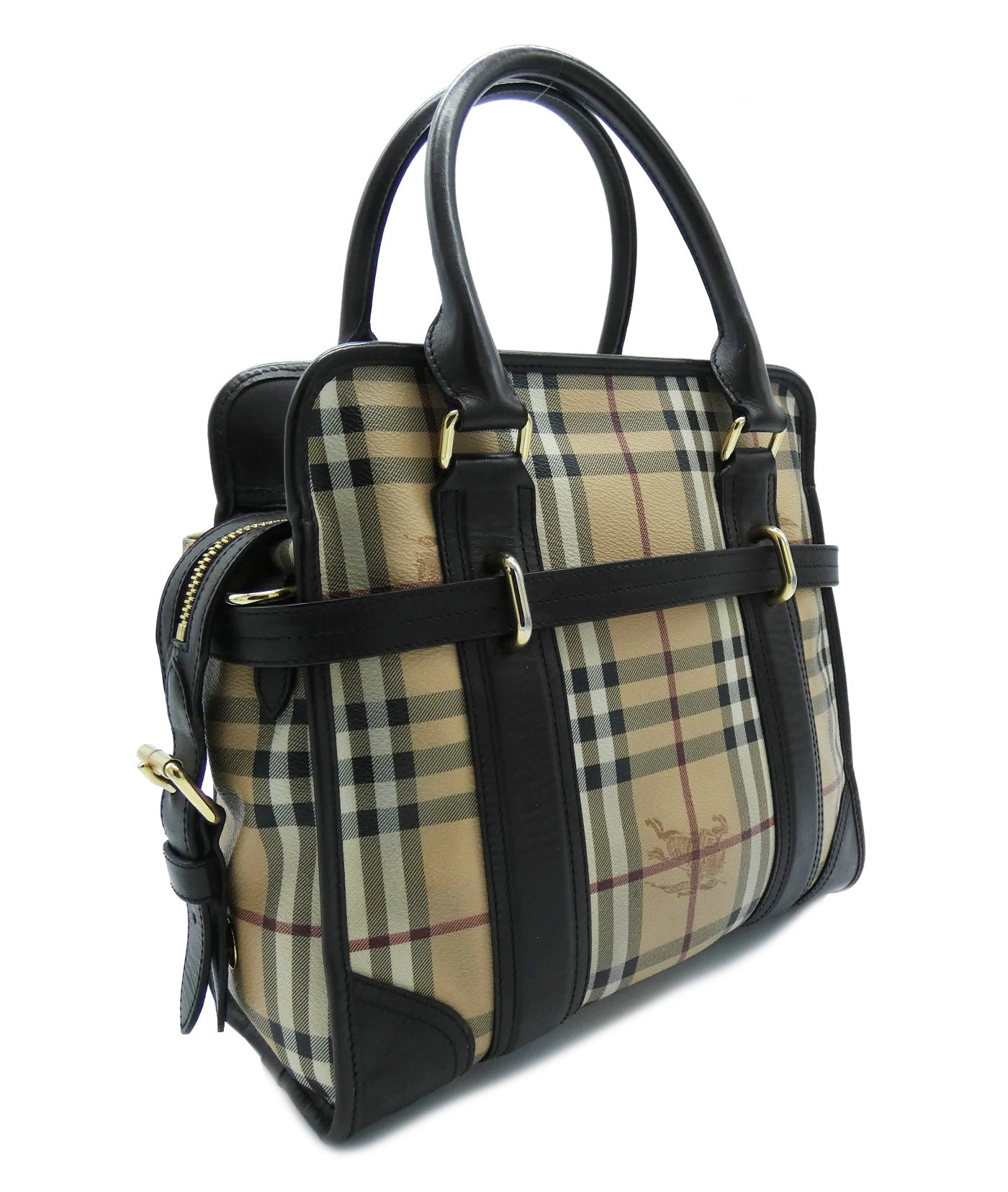 Burberry Haymarket Check Portrait Minford Canvas Tote Bag Burberry