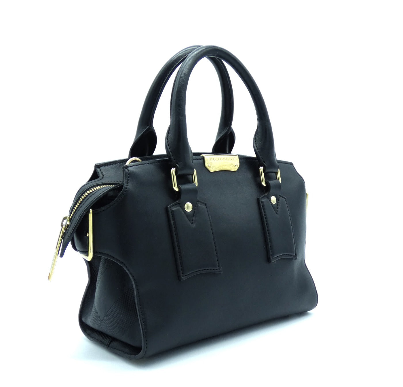 Burberry Black Leather Small Clifton Handbag