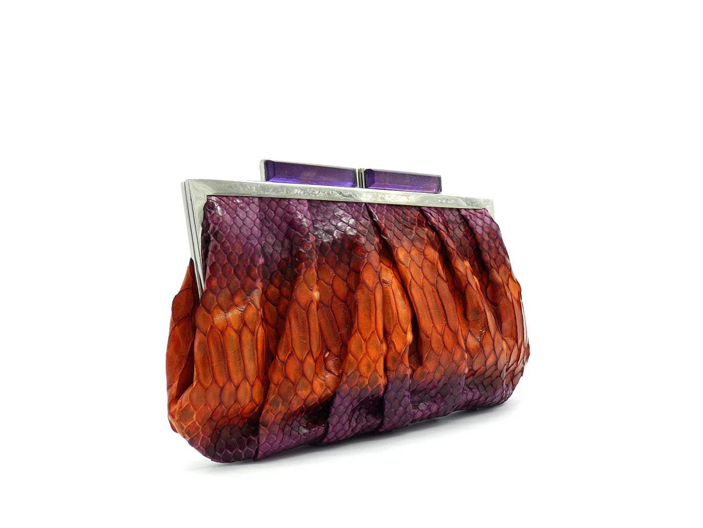 Judith Leiber Python and Amethyst Clutch Bag Judith Leiber