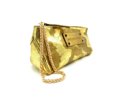 Burberry Gold Camo Wristlet Wallet, Cosmetic Bag Burberry