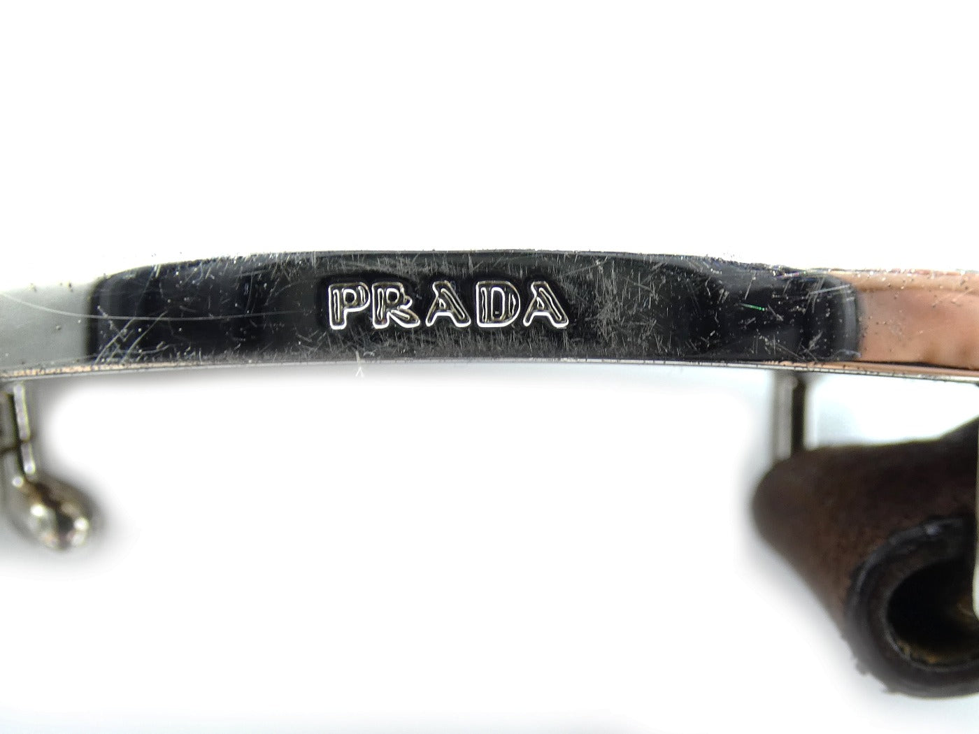 Prada Vintage Brown Stingray Leather Geometric Buckle Belt Belt Prada