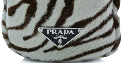 Prada Zebra Pony Medium Handle Bag