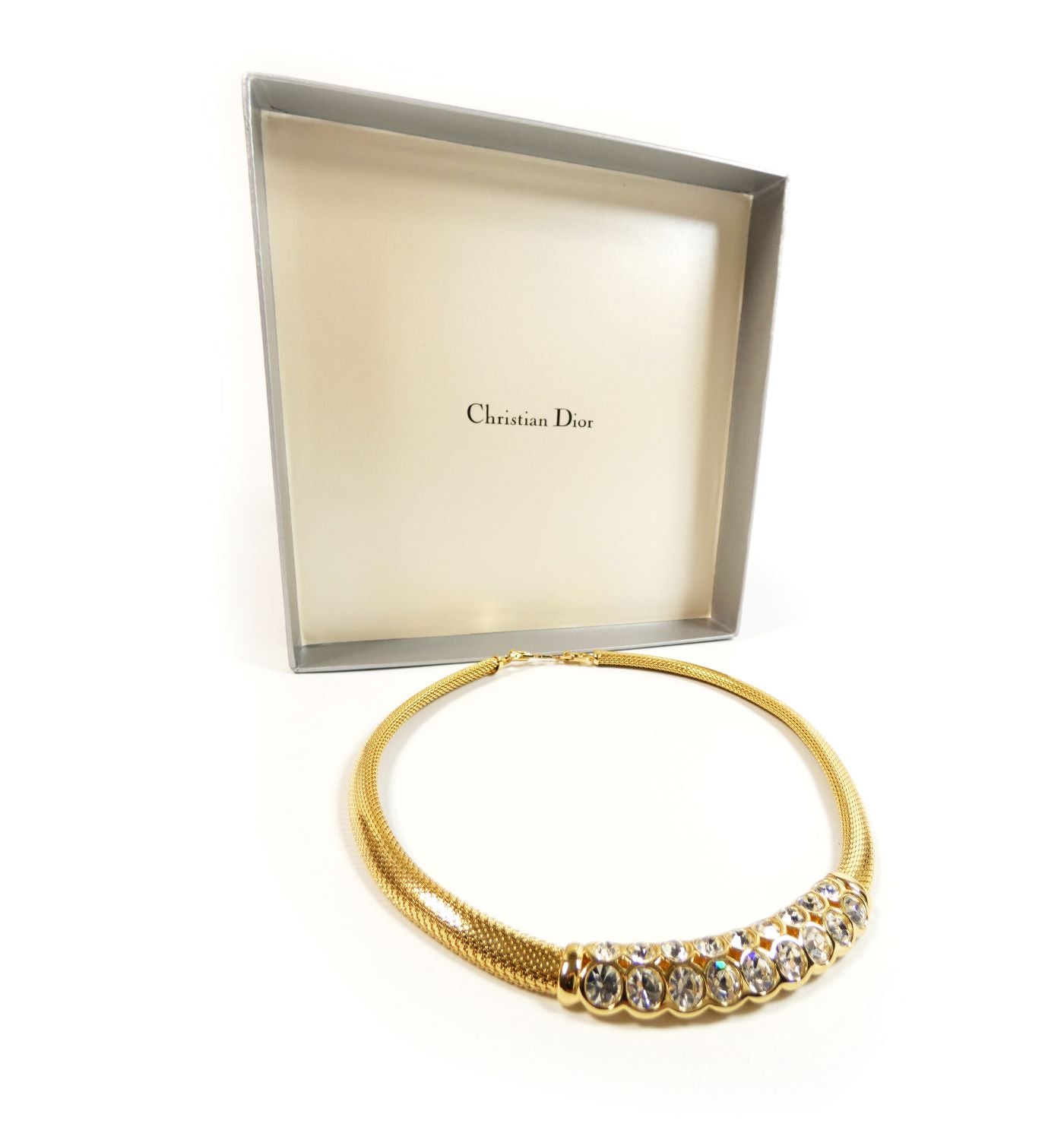 Christian Dior Large Swarovski Gold Necklace