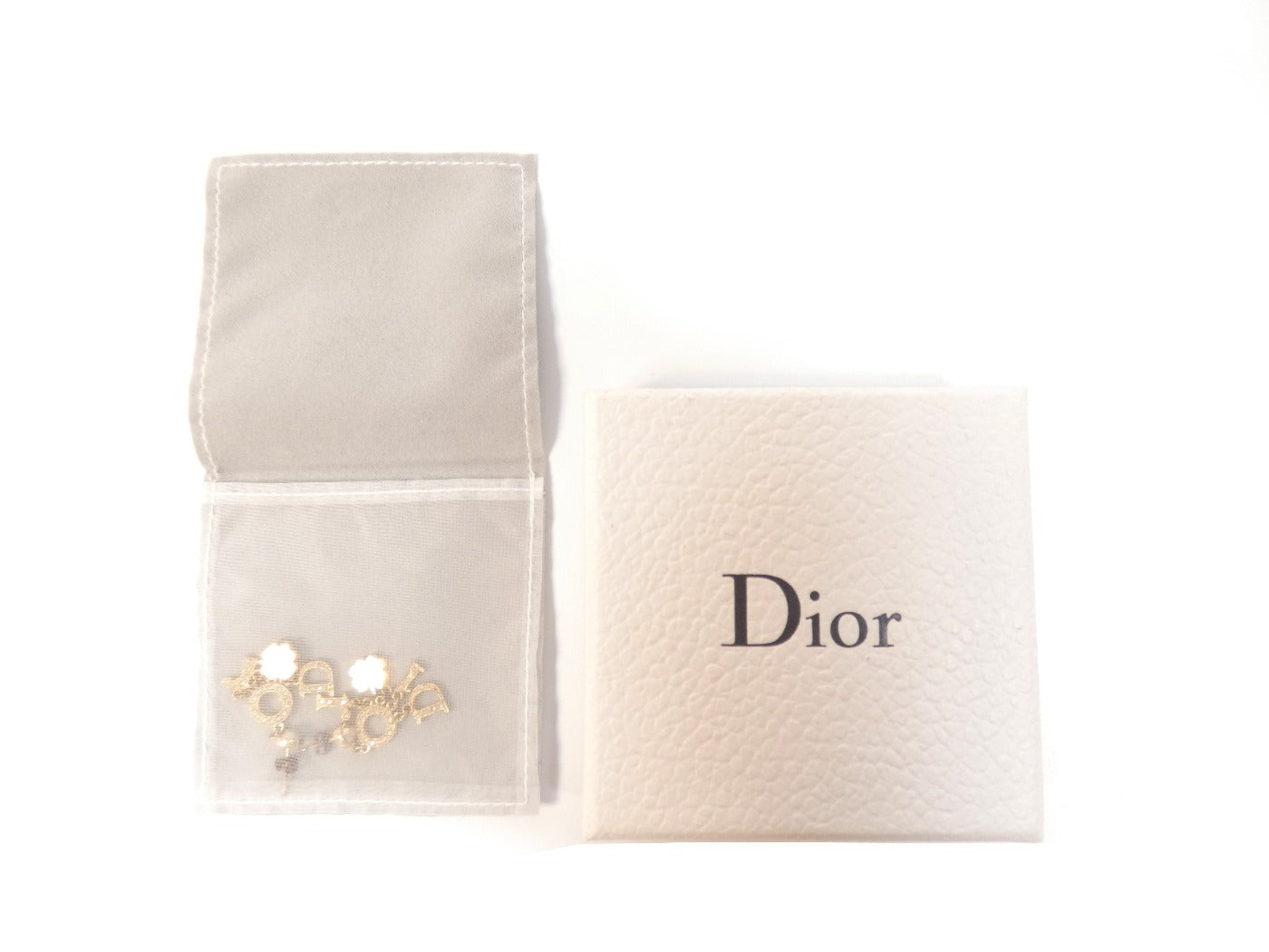 Christian Dior Clover Logo Charm Earrings Earrings Christian Dior