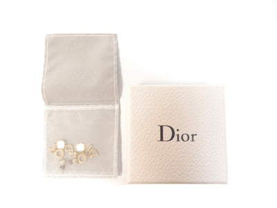 Christian Dior Clover Logo Charm Earrings